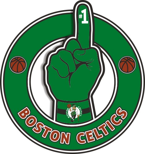 Number One Hand Boston Celtics logo vinyl decal